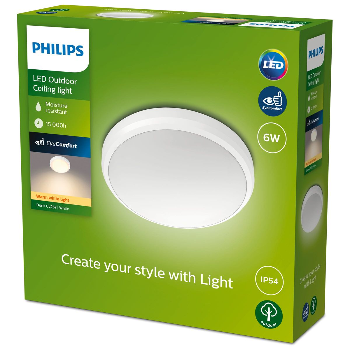Philips - Doris Sufit 6W 27k White IP54 HV