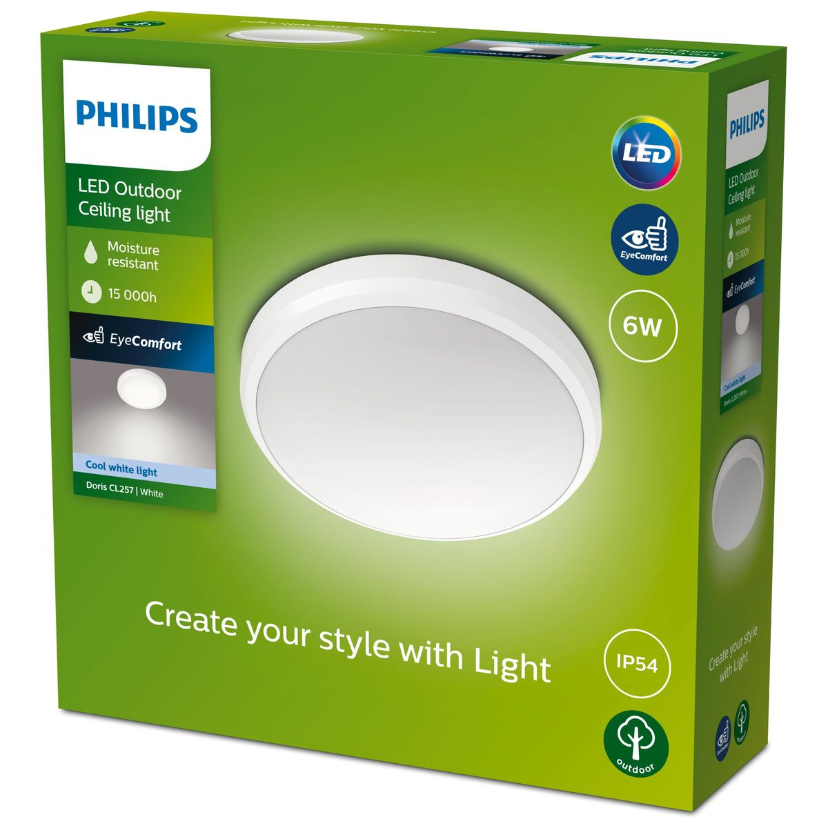 Philips - Doris Sufit 6W 40k White IP54 HV