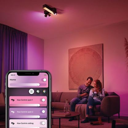 Philips - Centris Hue cross 3-spot black V2
