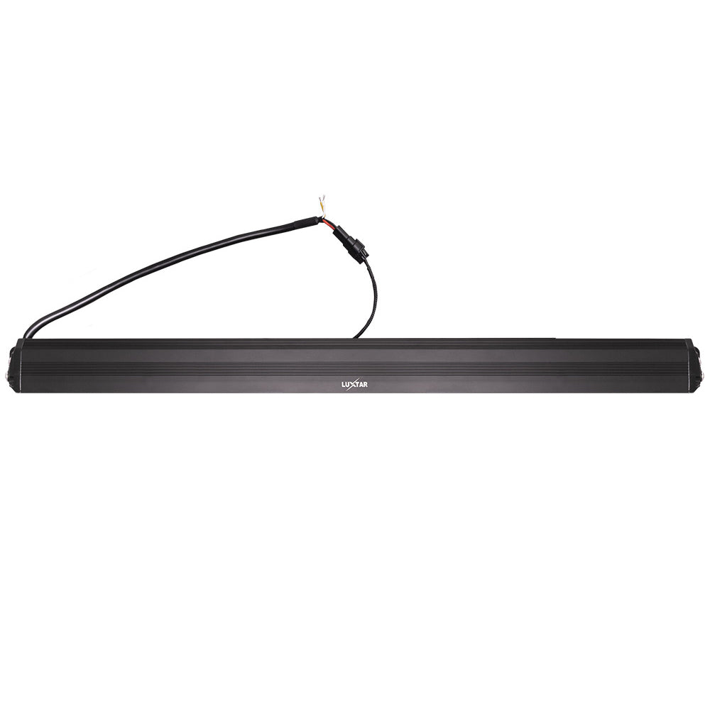 Baksida av LUXTAR S32 DRL 192W LED-ramp med kabelanslutning och LUXTAR-logotyp.