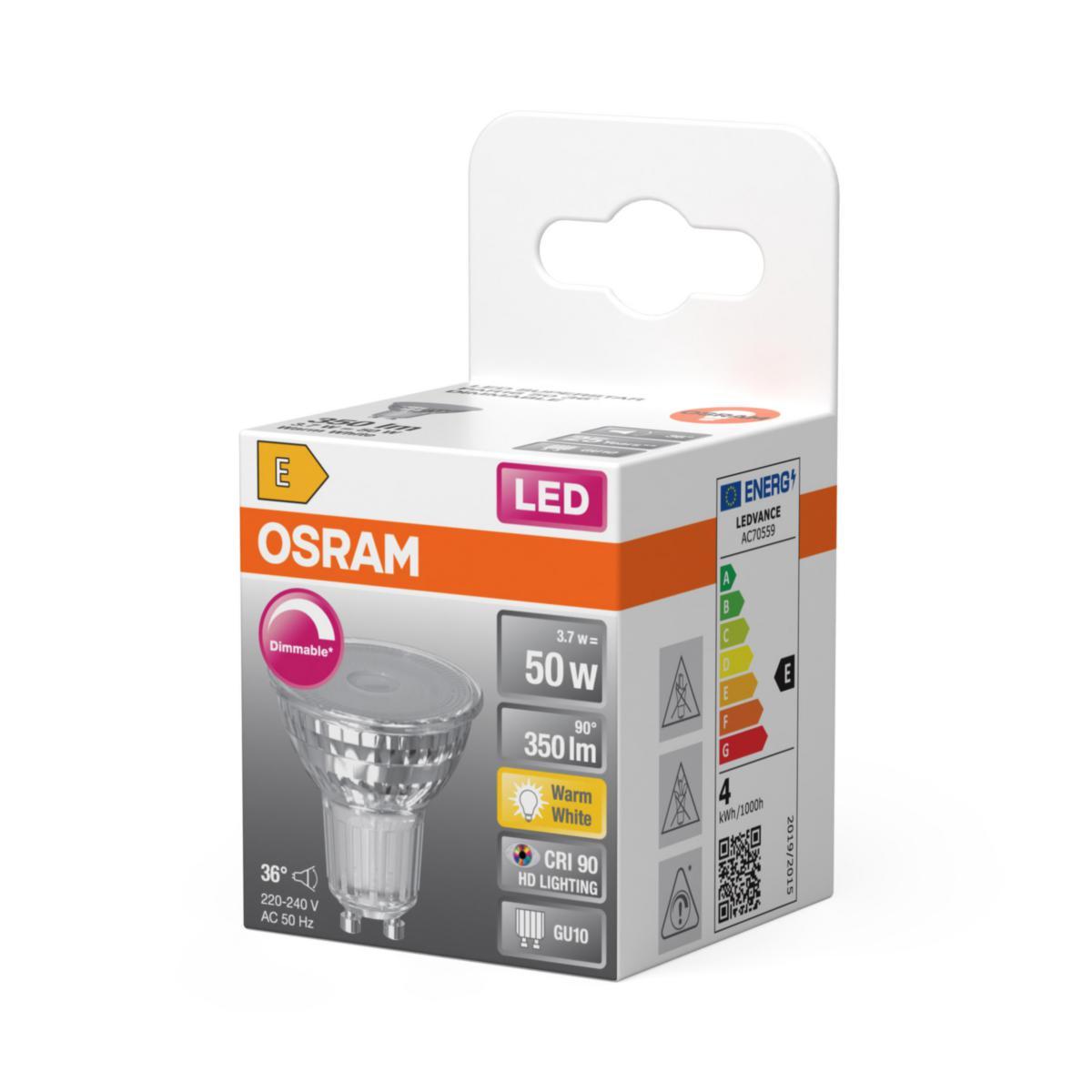 LAMPA LED OSRAM SUPERSTAR ŚREDNICA 36° PAR16 350LM 3,7W 927 GU10