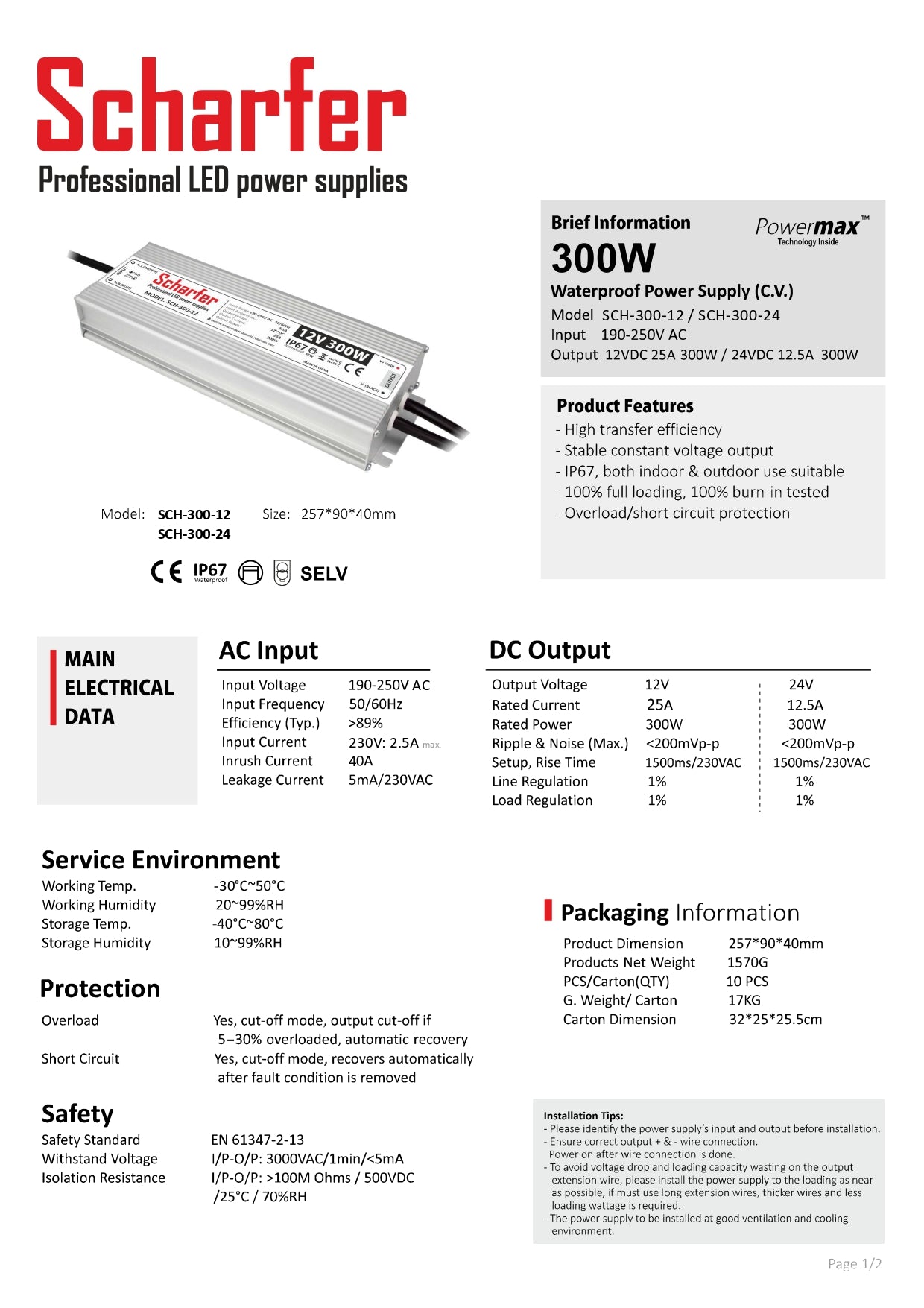 Transformator 230V AC na 12V DC 300W