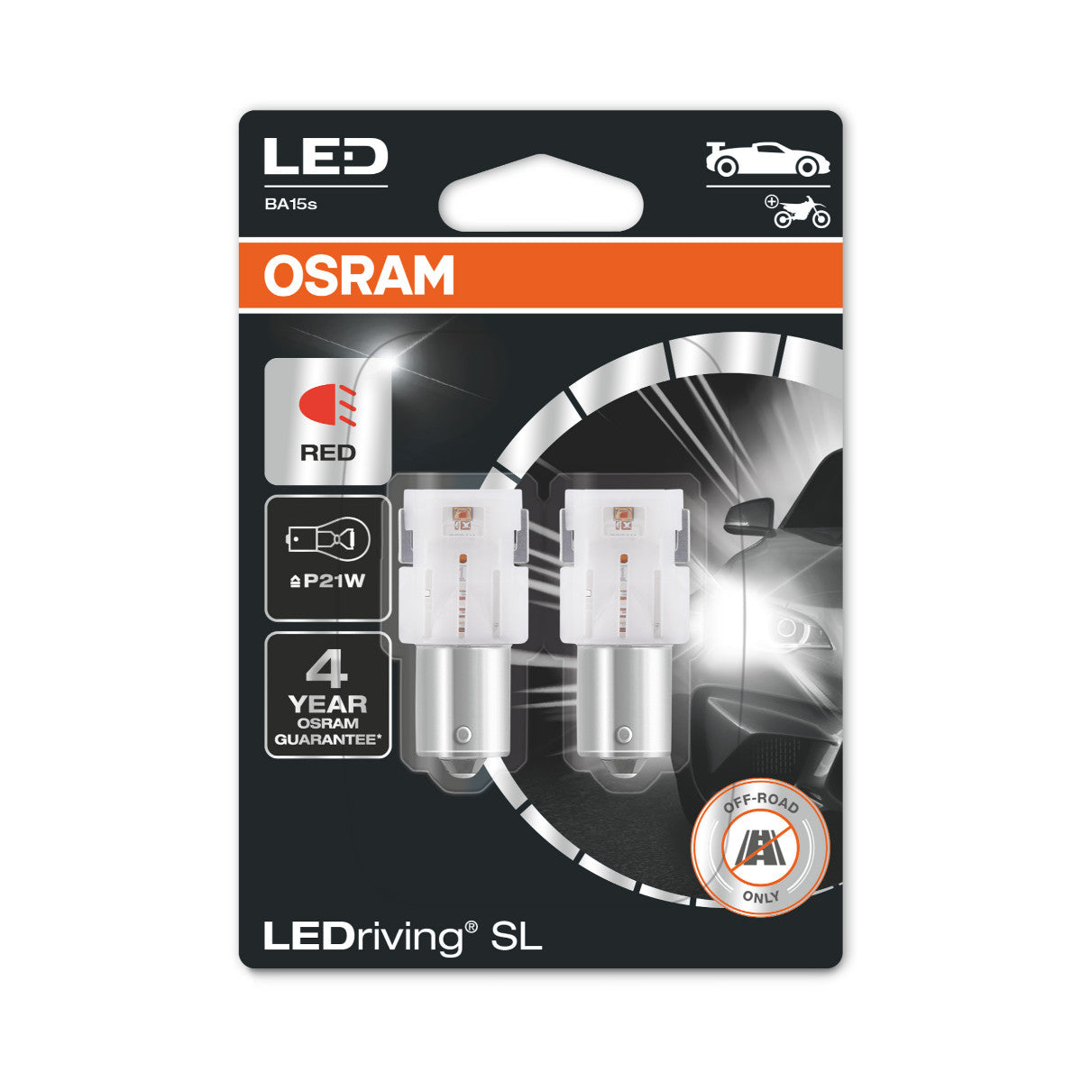 OSRAM LEDriving SL - Off-road P21W - czerwony