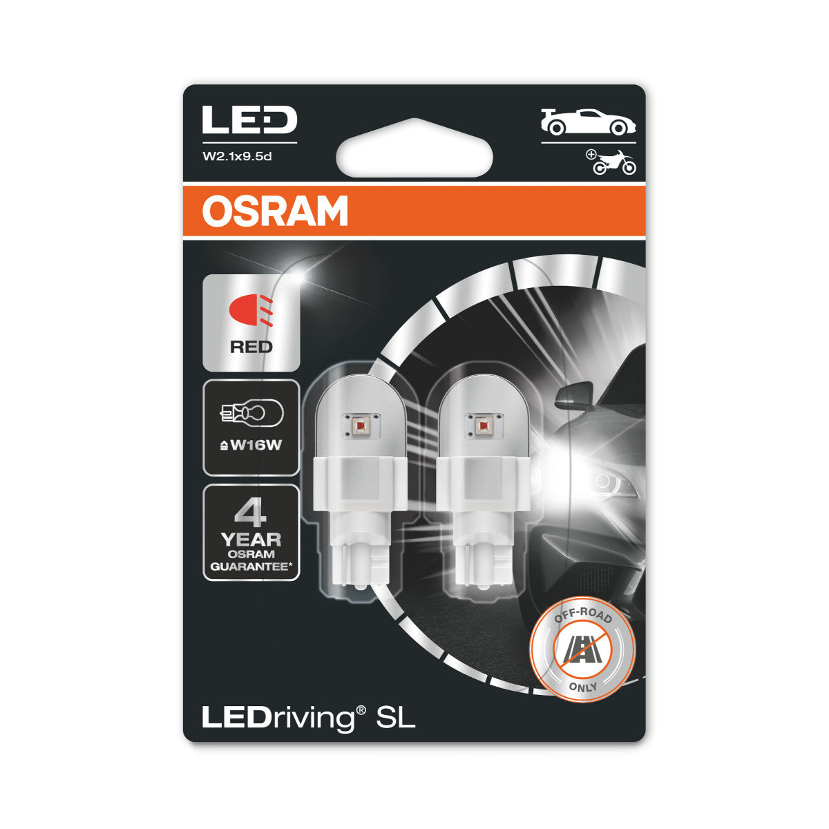 OSRAM LEDriving SL - Off-road W16W - czerwony