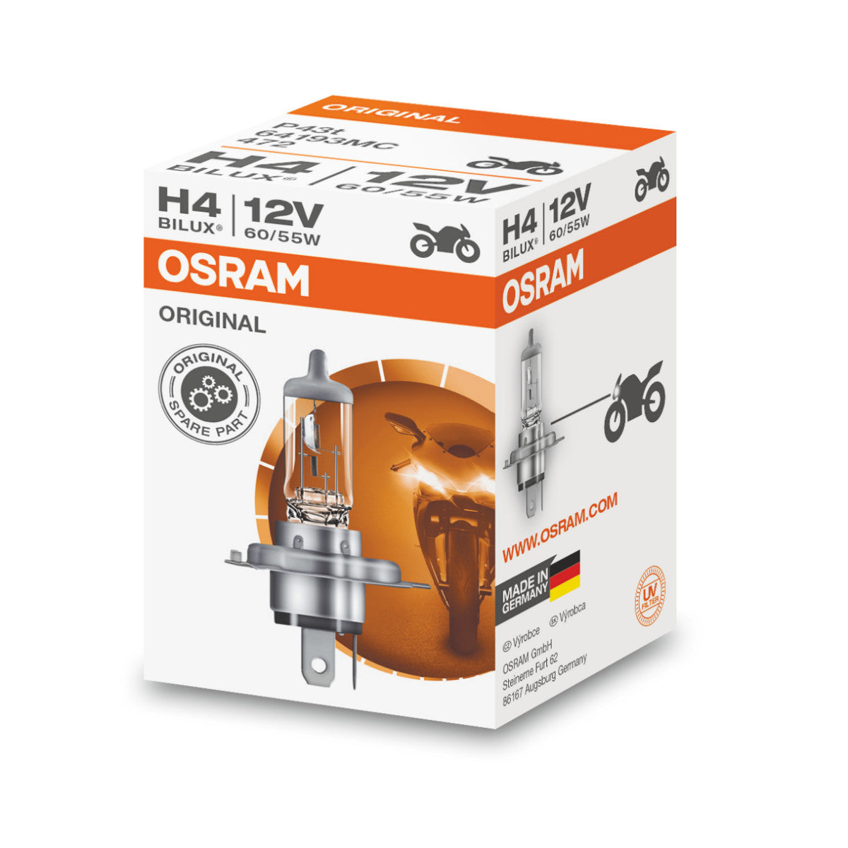 OSRAM ORIGINAL LINE - H4 - 12 V - 6055 W - Naświetlacz halogenowy - Składana skrzynka