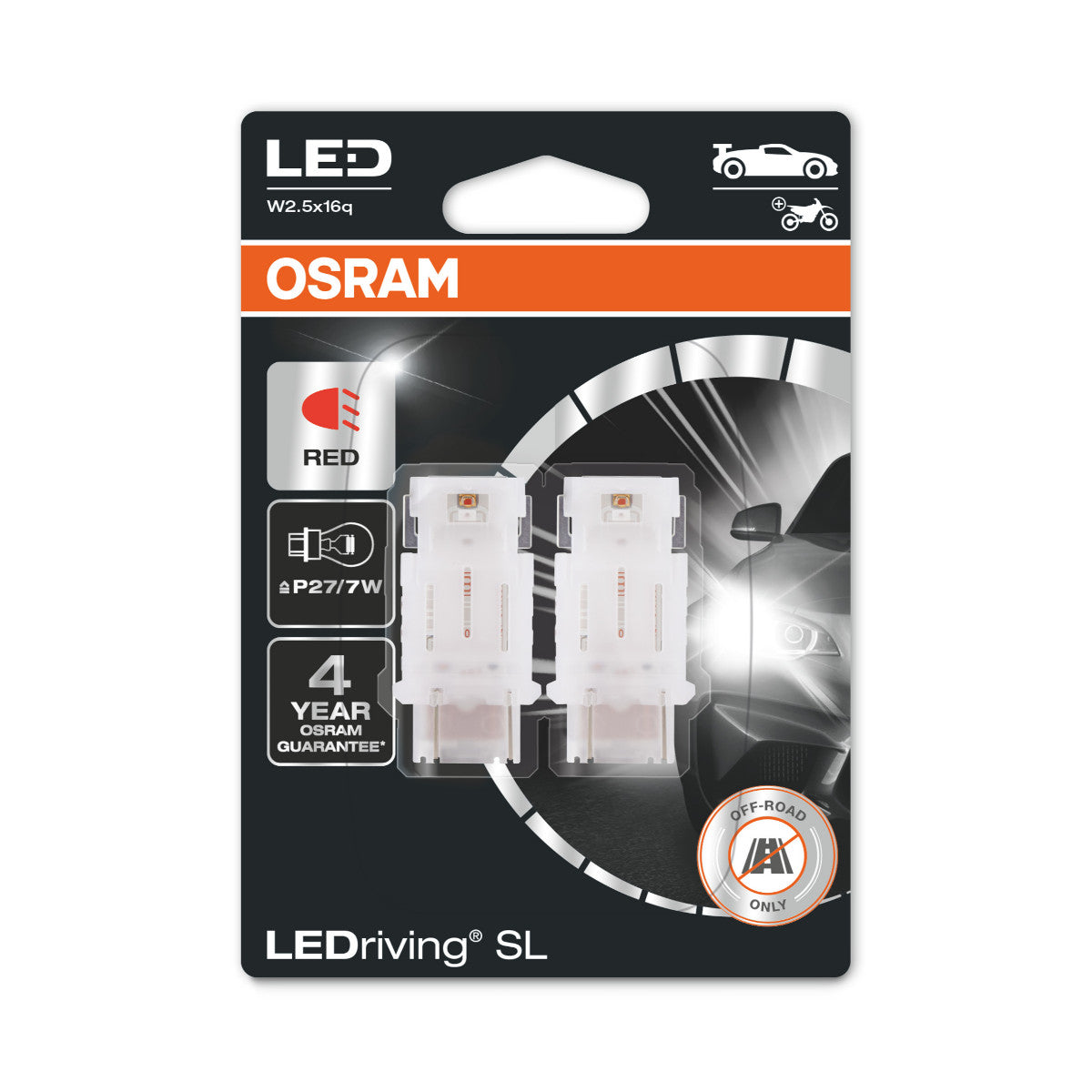 OSRAM LEDriving SL - Off-road P27-7W - czerwony