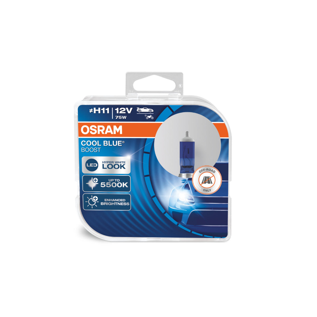 OSRAM COOL BLUE BOOST - Reflektor halogenowy off-road H11 - 2-PACK