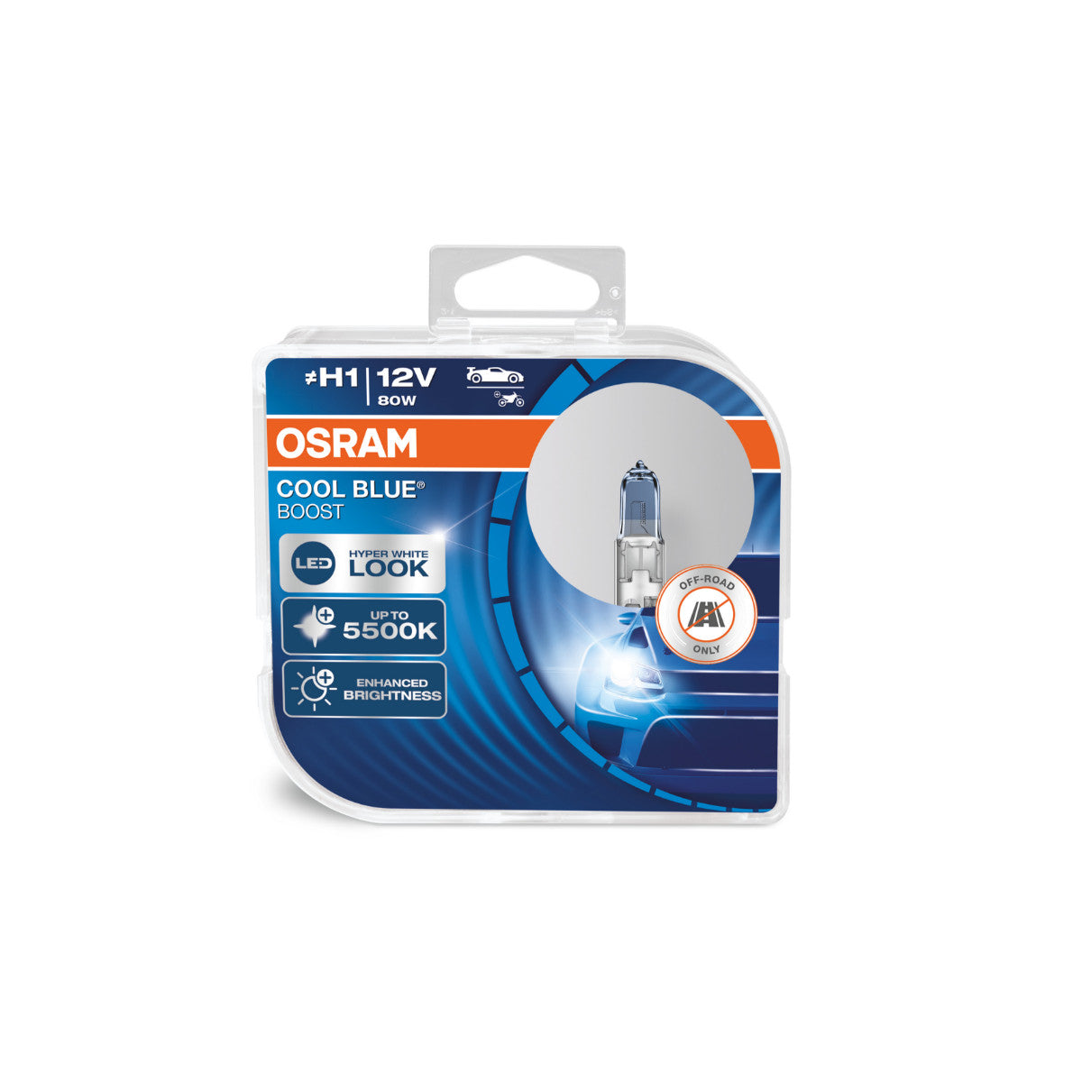 OSRAM COOL BLUE BOOST - Reflektor halogenowy off-road H1 - 2-PACK