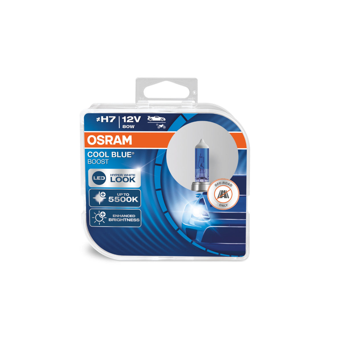 OSRAM COOL BLUE BOOST - Reflektor halogenowy off-road H7 - 2-PACK