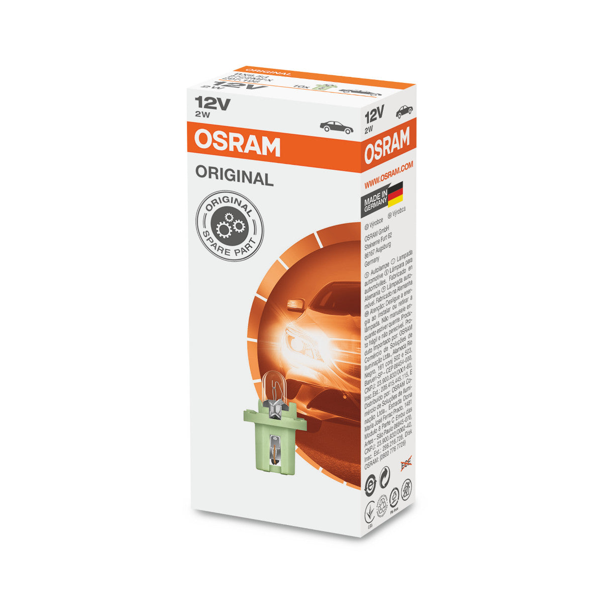 OSRAM ORIGINAL - PLASTIC MF BASE - 2W - BX8.5d - Extra light lamp