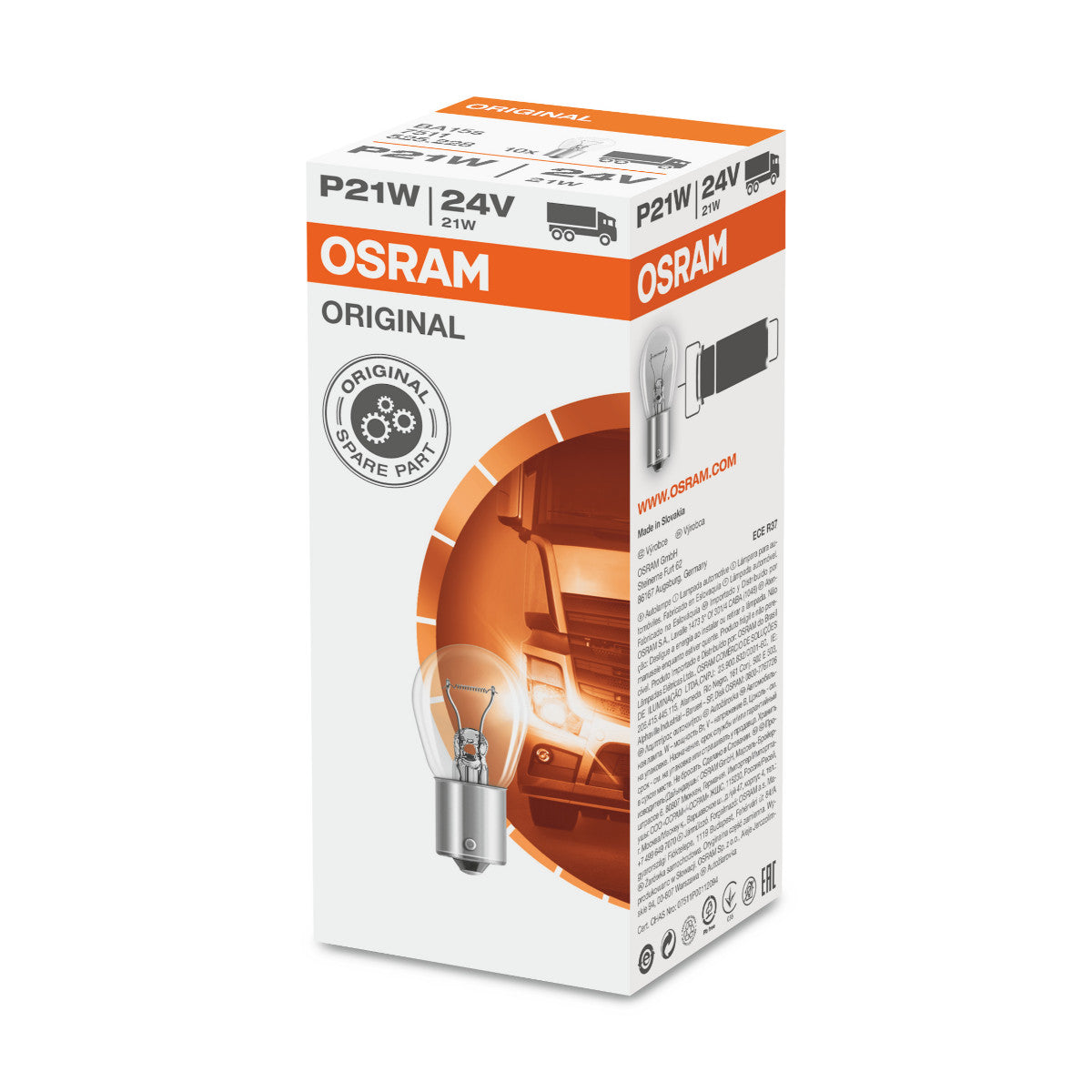 OSRAM ORIGINAL - METAL BASE - P21W - 24V Żarówka dodatkowa