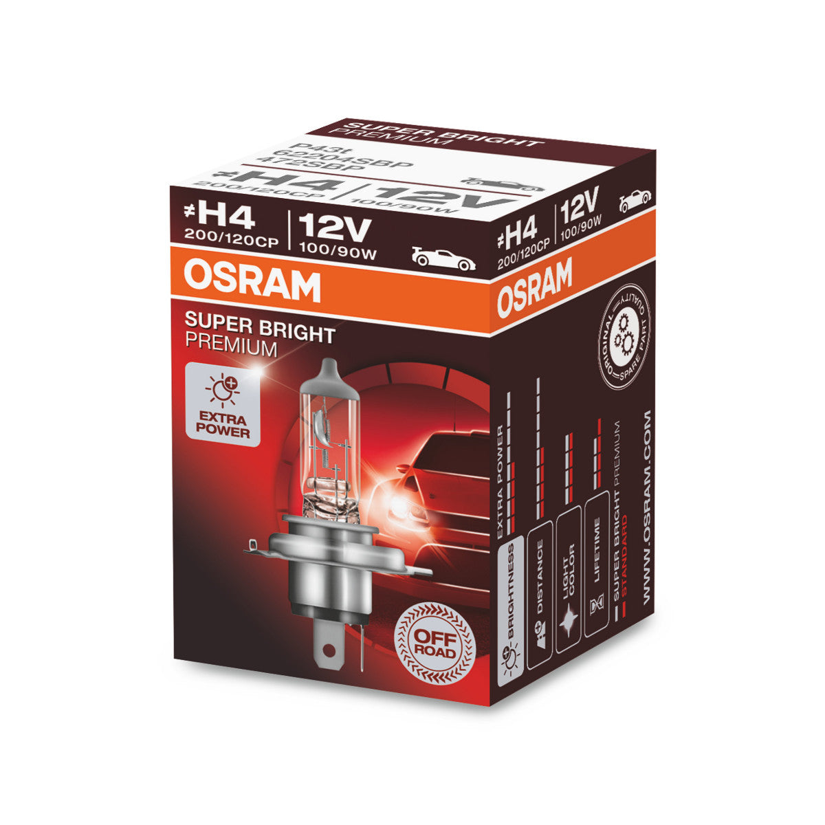 Reflektor halogenowy OSRAM SUPER BRIGHT PREMIUM - SUPER BRIGHT - Off-road H4 - P43t