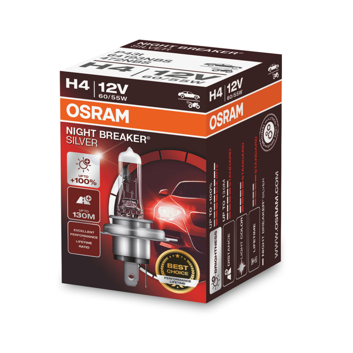 OSRAM NIGHT BREAKER® SILVER H4 Składane pudełko