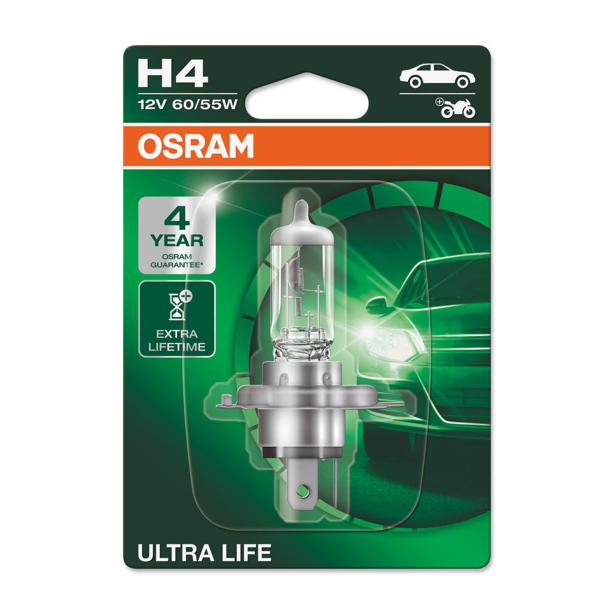 OSRAM ULTRA LIFE - Reflektor halogenowy H4 - Pojedynczy blister