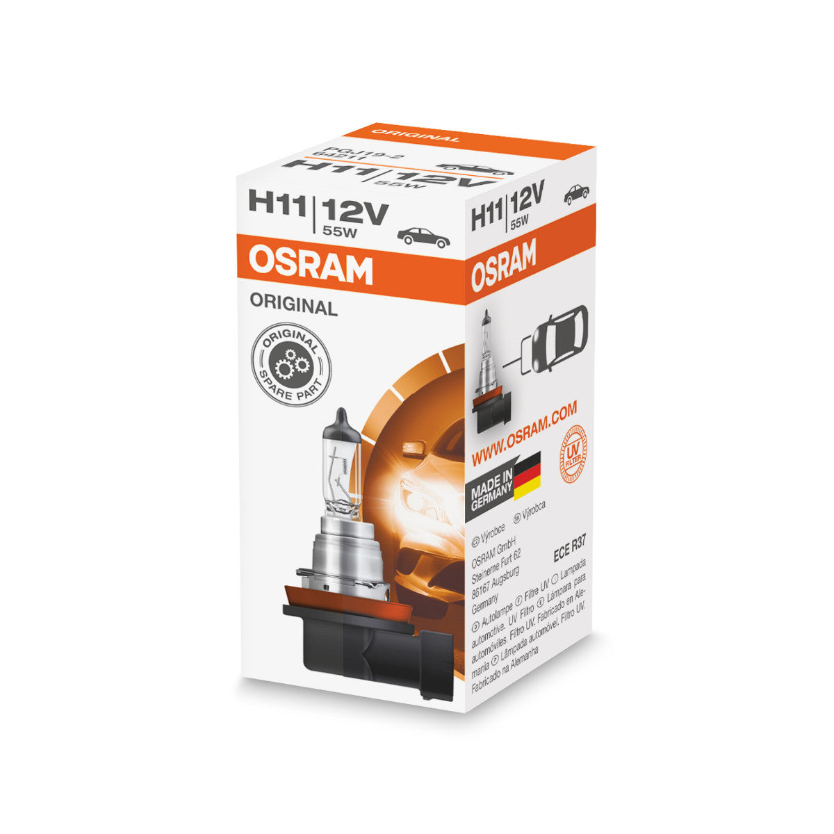 OSRAM ORIGINAL LINE - H11 - 12 V - 55 W - reflektor halogenowy - składane pudełko