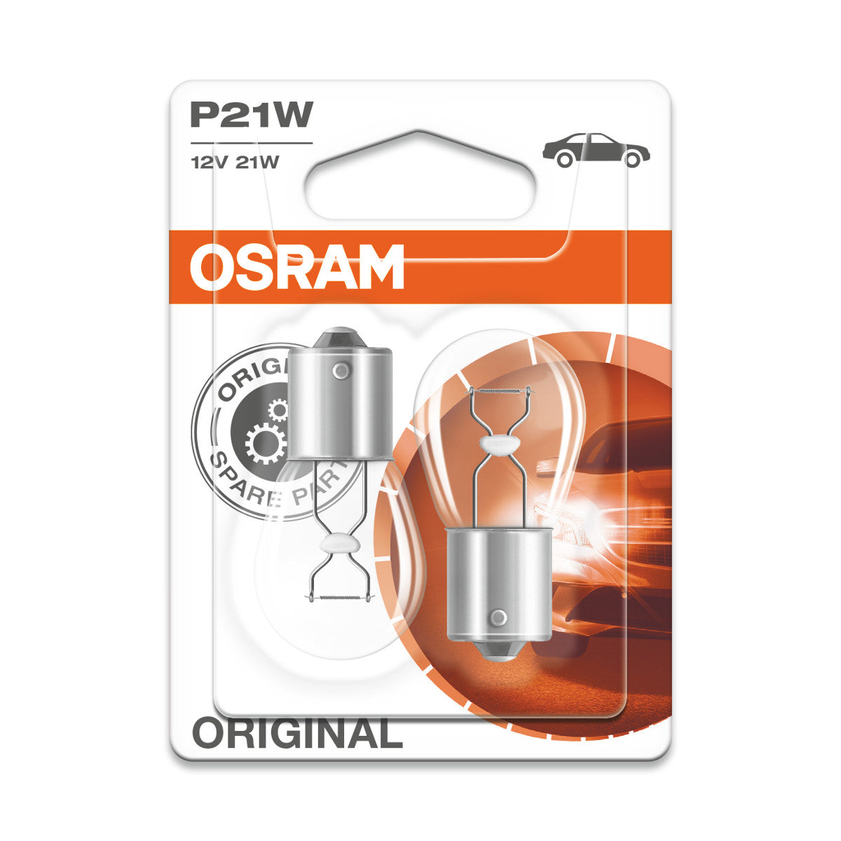 OSRAM ORIGINAL - METAL BASE - P21W Extra light lamp - BA15s - 12V