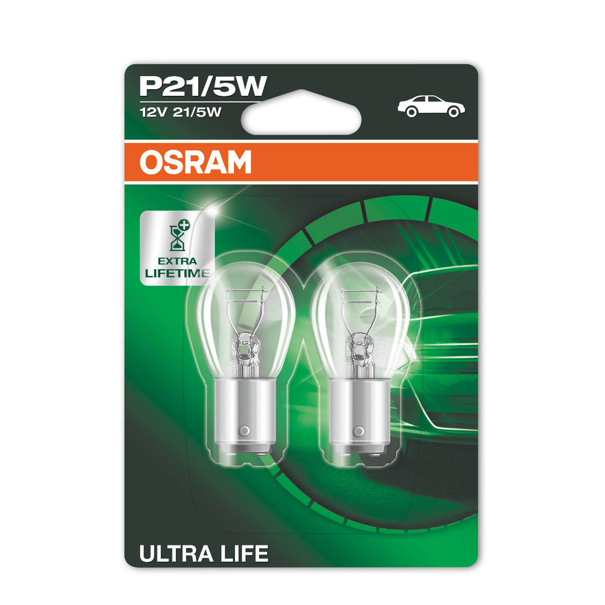 OSRAM ULTRA LIFE - P21-5W Extra Light Lamp - 2-PACK