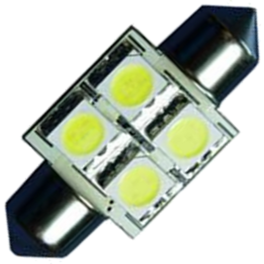 Spollampa 12V/24V 0.7W 31mm Röd