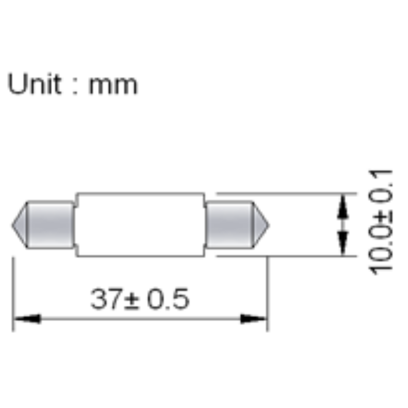 Spollampa 12V/24V 0.5W 37mm