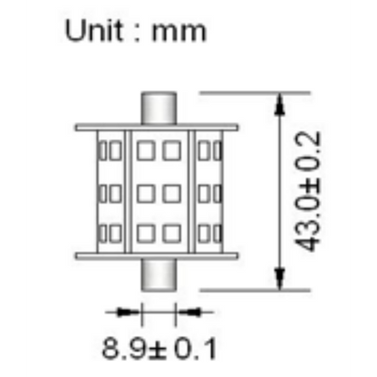 Spollampa 12V/24V 2.5W Barrel 43mm